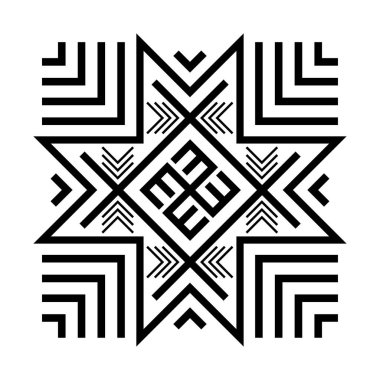 Eski baltık Folk yıldızı veya çiçek kar tanesi sembolü.