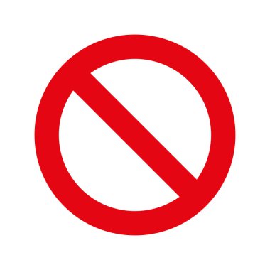 Yasaklama işareti. Beyaz arka planda İşaret Yok