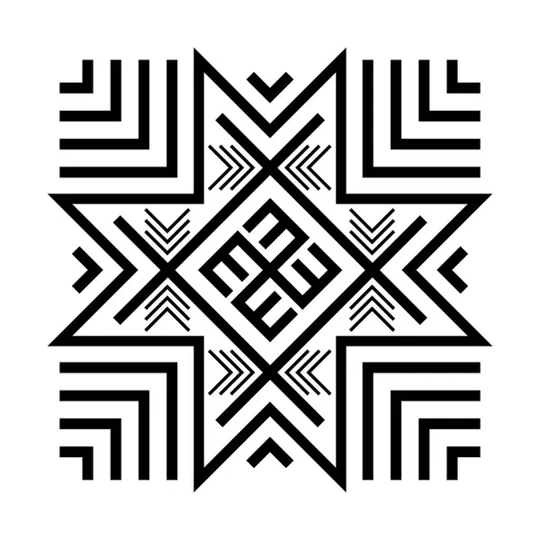 Old Baltic folk Star eller Flower snowflake symbol. — Stock vektor