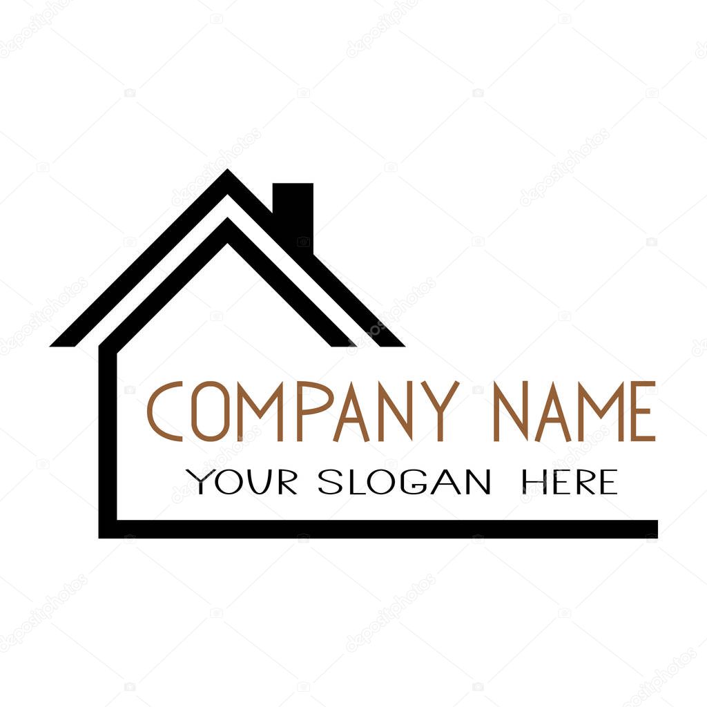 House icon vector simple flat symbol. Solid linear house logo