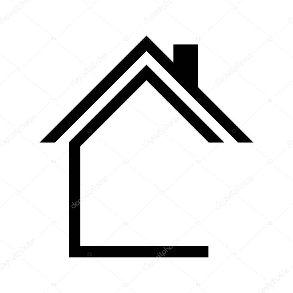 House icon vector simple flat symbol. Solid linear house logo
