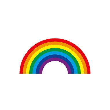 Beyaz üzerine vektör renkli gökkuşağı sembolü veya logosu