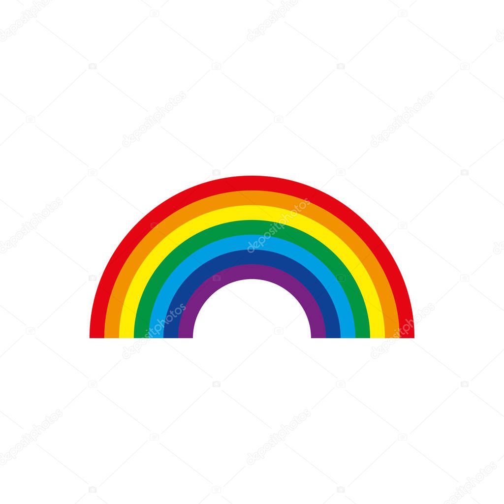 Vector colorful rainbow symbol or logo on white