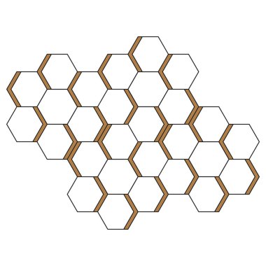 Beyaz altın bal peteği altıgen sanat duvarı dokusu