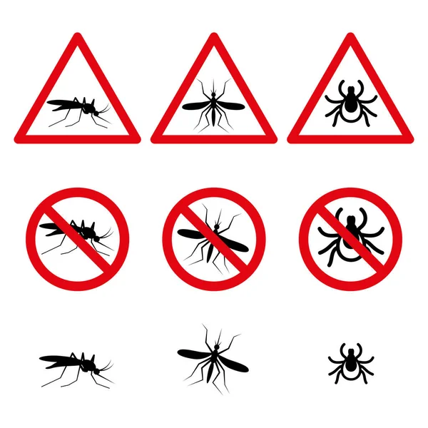Σύμβολα κατά των κουνουπιών και των ακάρεων — Διανυσματικό Αρχείο