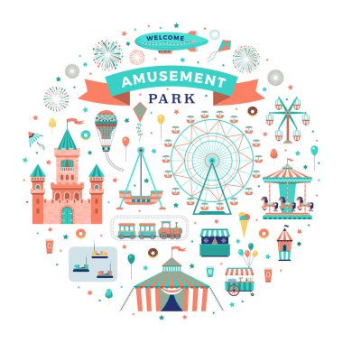 Düz eğlence parkı seti
