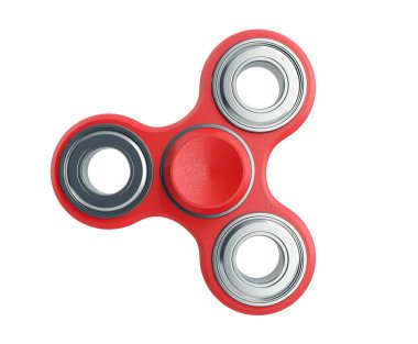 Kırmızı el Spiner beyaz arka plan üzerinde 3d render