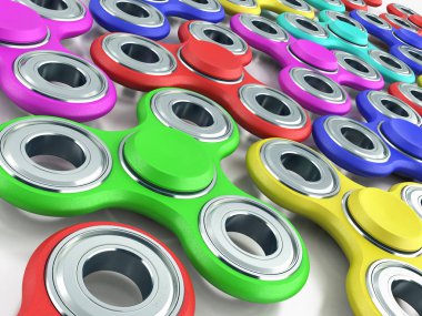 El Spiners beyaz arka plan üzerinde 3d render