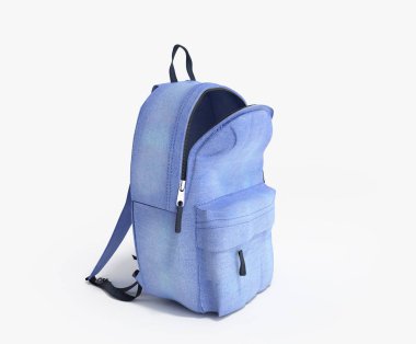 sırt çantası çanta okul 3d render üzerinde beyaz degrade açın