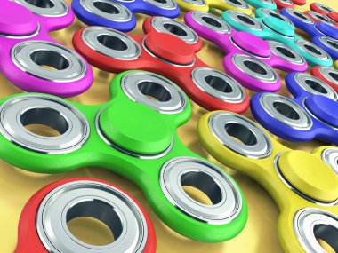 El Spiners sarı arka plan üzerinde 3d render