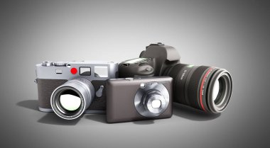 fotoğraf makinesi farklı sınıflar 3d render Grey
