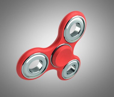 Spiner el Gri arka plan üzerinde 3d render