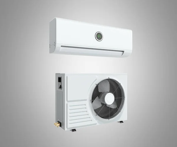 Air Conditioning Unit Render Grey Background — Stock Photo, Image