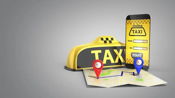 Bestellen Een Taxi Cab Online Internet Service Transport Concept Navigatie — Stockfoto