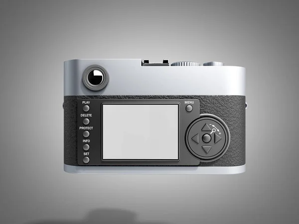 灰色の背景に 古い写真のカメラ のレンダリング — ストック写真
