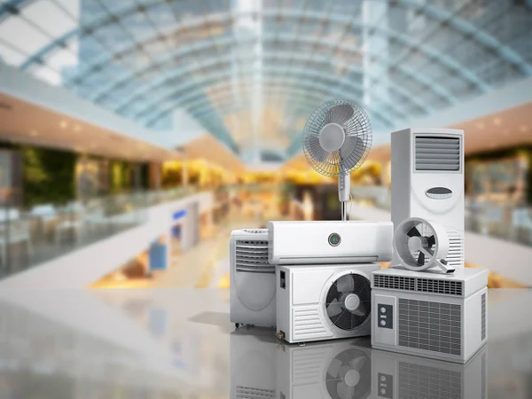 Air Conditioning Apparatuur Rensder Markt Achtergrond — Stockfoto