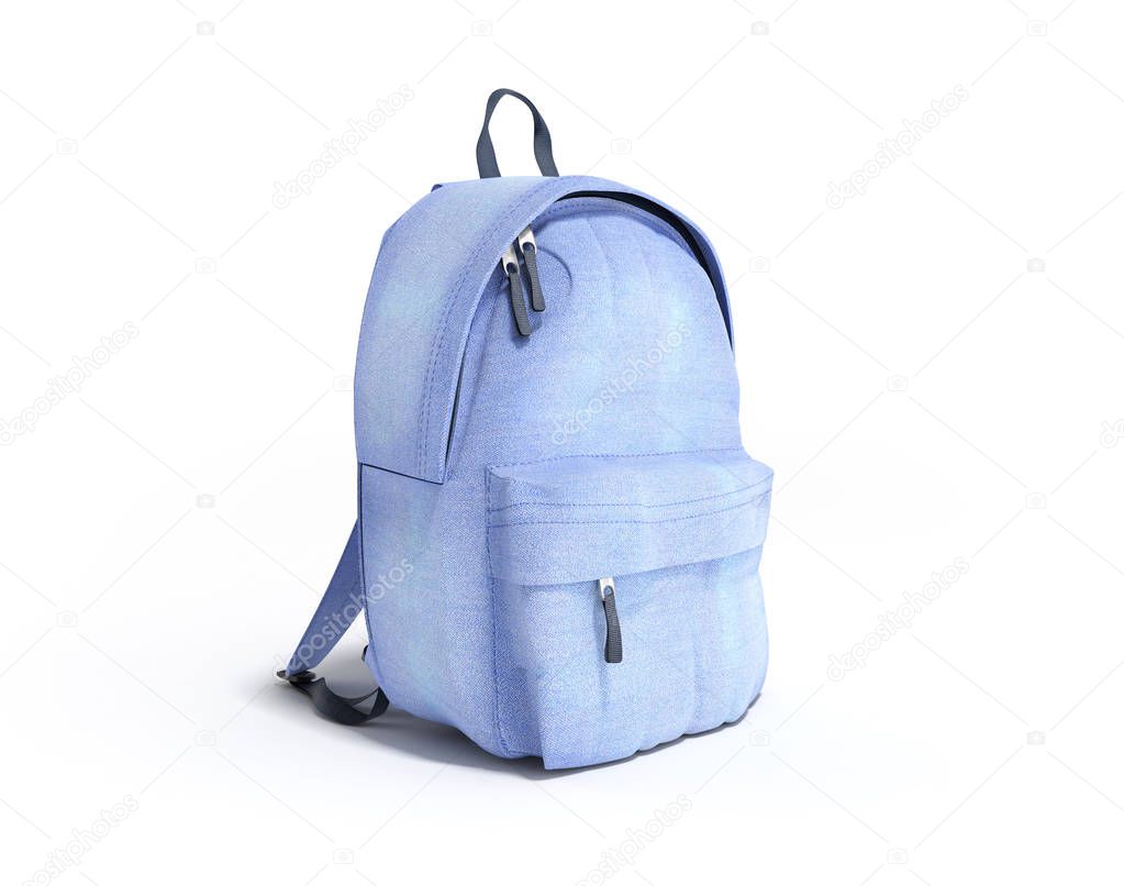 Backpack bag school 3d render on white