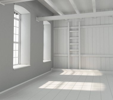emty iç oda 3d render resim