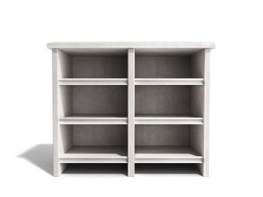 Beyaz arka plan üzerinde boş ticaret tablo 3d render