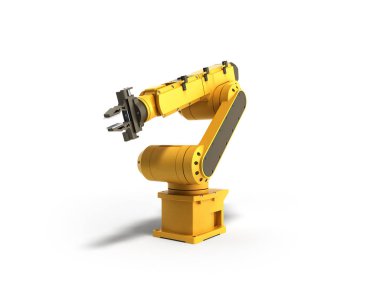 Beyaz arka planda 3d render endüstriyel robot