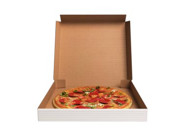 Lezzetli İtalyan pizza dox 3d render üzerinde beyaz gölge yok