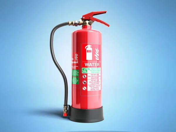Víz Tűzoltó Készülék Render Kék Háttér — Stock Fotó