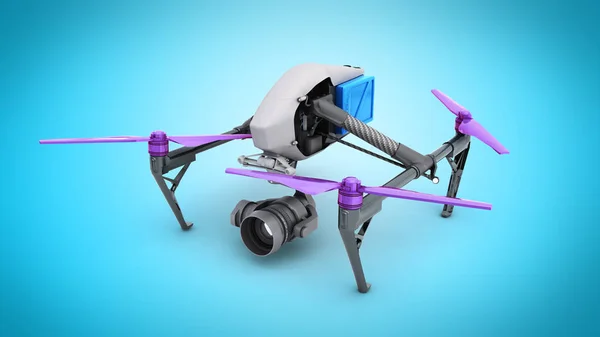 Koncept Filmu Obecný Design Dálkového Ovládání Vzduchu Drone Flying Vykreslování — Stock fotografie