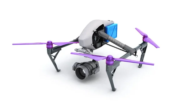 Koncept Filmu Obecný Design Dálkového Ovládání Vzduchu Drone Flying Vykreslování — Stock fotografie