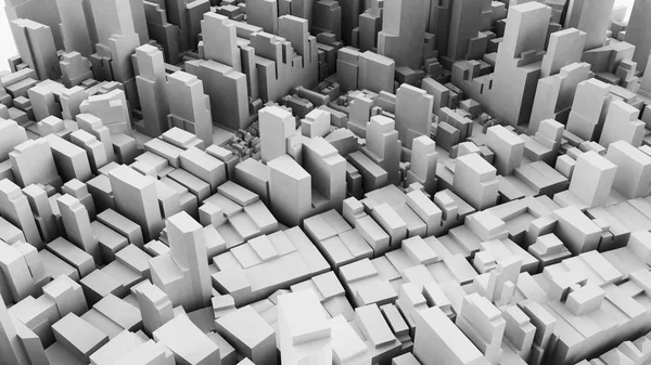 Architectural 3D model illustration of a large city on a whitebackground