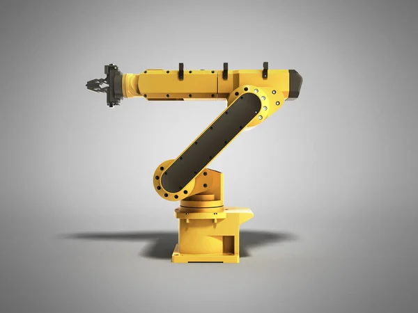 Industrial robot on grey background 3D rendering