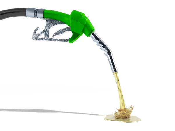 Bomba Bico Conceito Combustível Eco Com Mangueira Renderização Fundo Branco — Fotografia de Stock