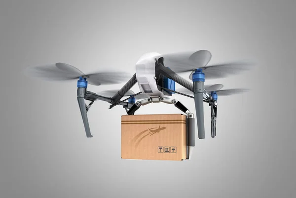 Concepto Entregadiseño Genérico Control Remoto Air Drone Flying Craft Box —  Fotos de Stock