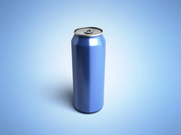 Metal Aluminum Beverage Drink Can Render Blue — Stock Photo, Image