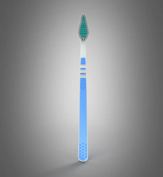 Blue Toothbrush Close Render Grey Background — Stock Photo, Image
