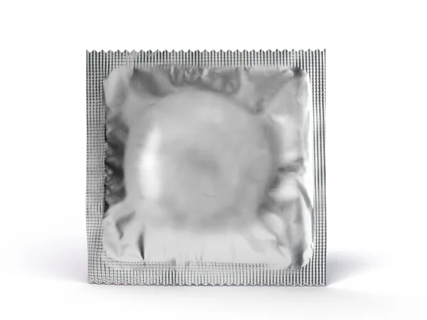 Kondomverpackung Render Auf Einem Weißen — Stockfoto