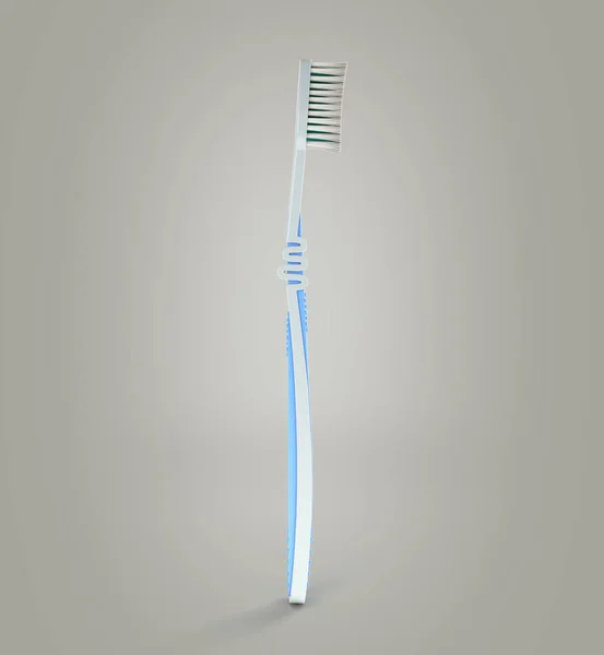 Blue Toothbrush Close Render Grey Background — Stock Photo, Image