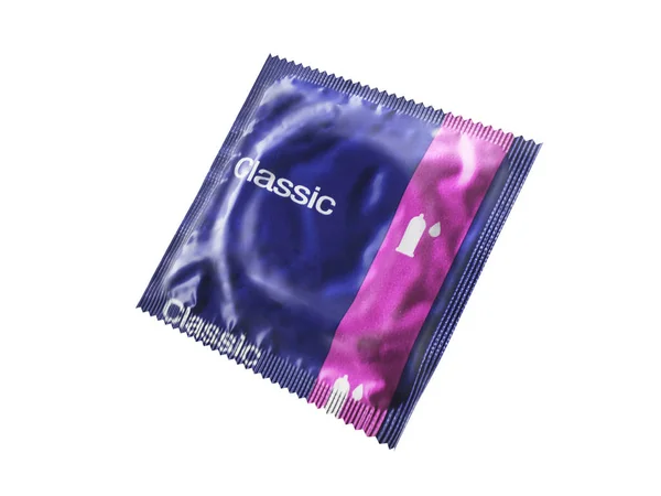 Kondom Pack Render Vit Ingen Skugga — Stockfoto