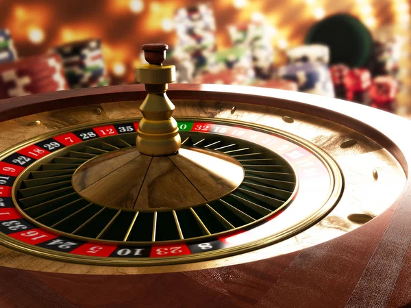 Roulette Nahaufnahme Rendering Auf Weiß — Stockfoto