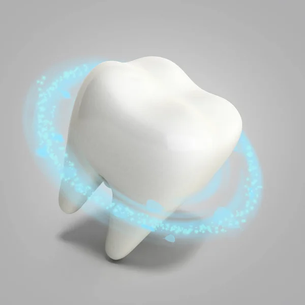 Whitening Human Tooth Render Grey — Stock Photo, Image