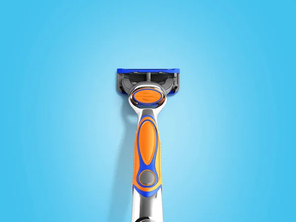 Mens Razor Render Blue Background — Stock Photo, Image