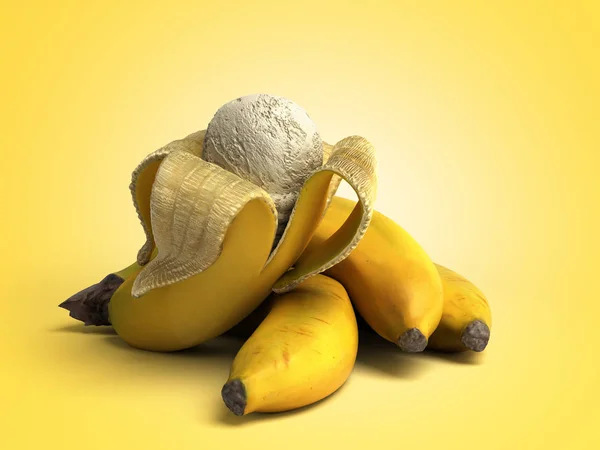 Сучасне Поняття Фрукти Морозивом Банан Морозиво Лежить Смажені Банани Візуалізації — стокове фото