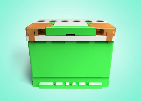 Batteri Batterier Ackumulator Bil Auto Delar Elförsörjning Power Illustration Grön — Stockfoto