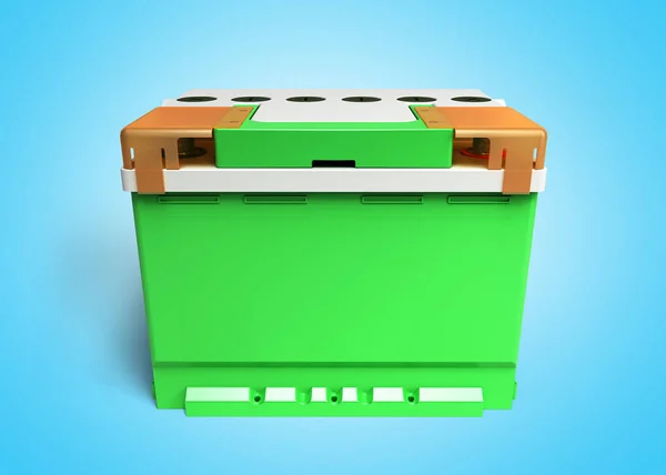 Baterías Acumulador Coche Auto Partes Alimentación Eléctrica Ilustración Azul — Foto de Stock