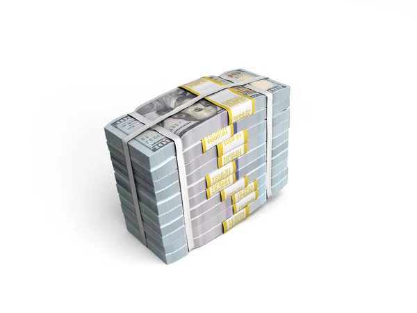 Concepto Dinero Deposite Big Stack Billetes Dólar Efectivo Con Arco —  Fotos de Stock