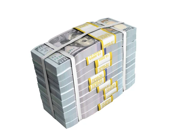 Concepto Dinero Deposite Big Stack Billetes Dólar Efectivo Con Arco —  Fotos de Stock