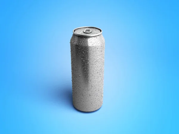 Metal Aluminum Beverage Drink Can Render Blue — Stock Photo, Image