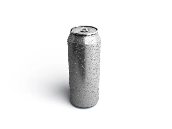Bevanda Della Bevanda Alluminio Del Metallo Può Rendere Sul Bianco — Foto Stock