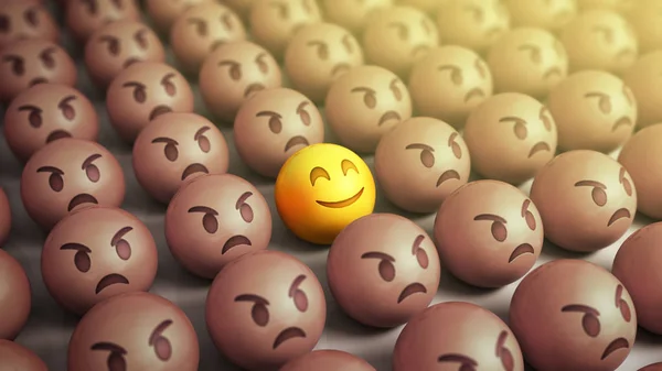 Emojis icons with facial expressions 3d render