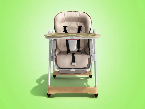 modern baby chair for feeding 3d render image for advertising on green
