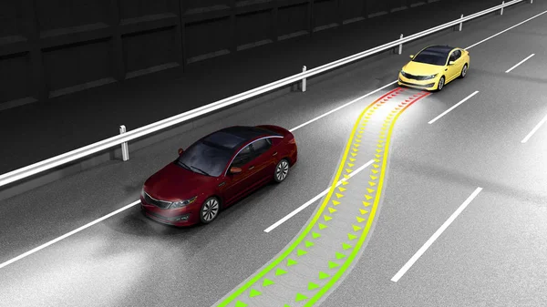 modern concept of a safe car Collision monitoring system 3d render image